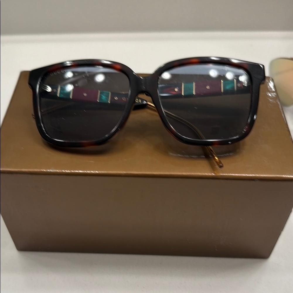 Gucci Brown Square Frame Glasses